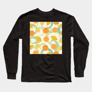 Patterned Oranges and Lemons Long Sleeve T-Shirt